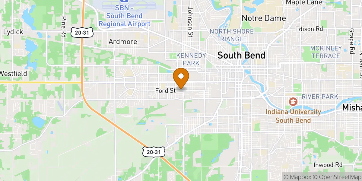  neighborhood map in South Bend, IN